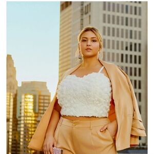 Stylish Ashely Stewart Women's Plus Size Champagne Zipper Front Shorts